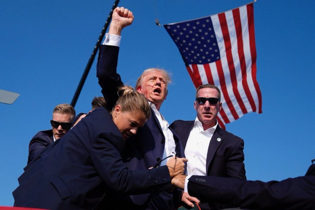 A Biden supporter just pulled out a gun and shot Donald Trump.